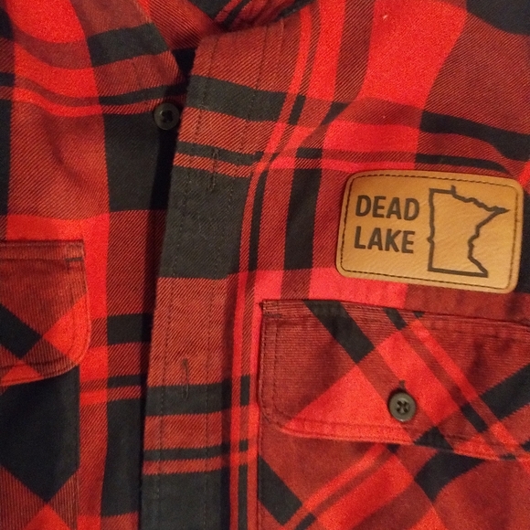 1 of a kind Upcycled flannel shirt with trivium design - Picture 4 of 6